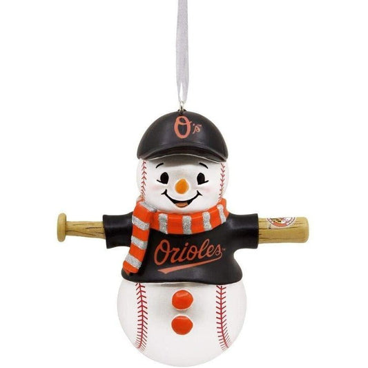 Hallmark MLB Baltimore Orioles Baseball Snowman Ornament