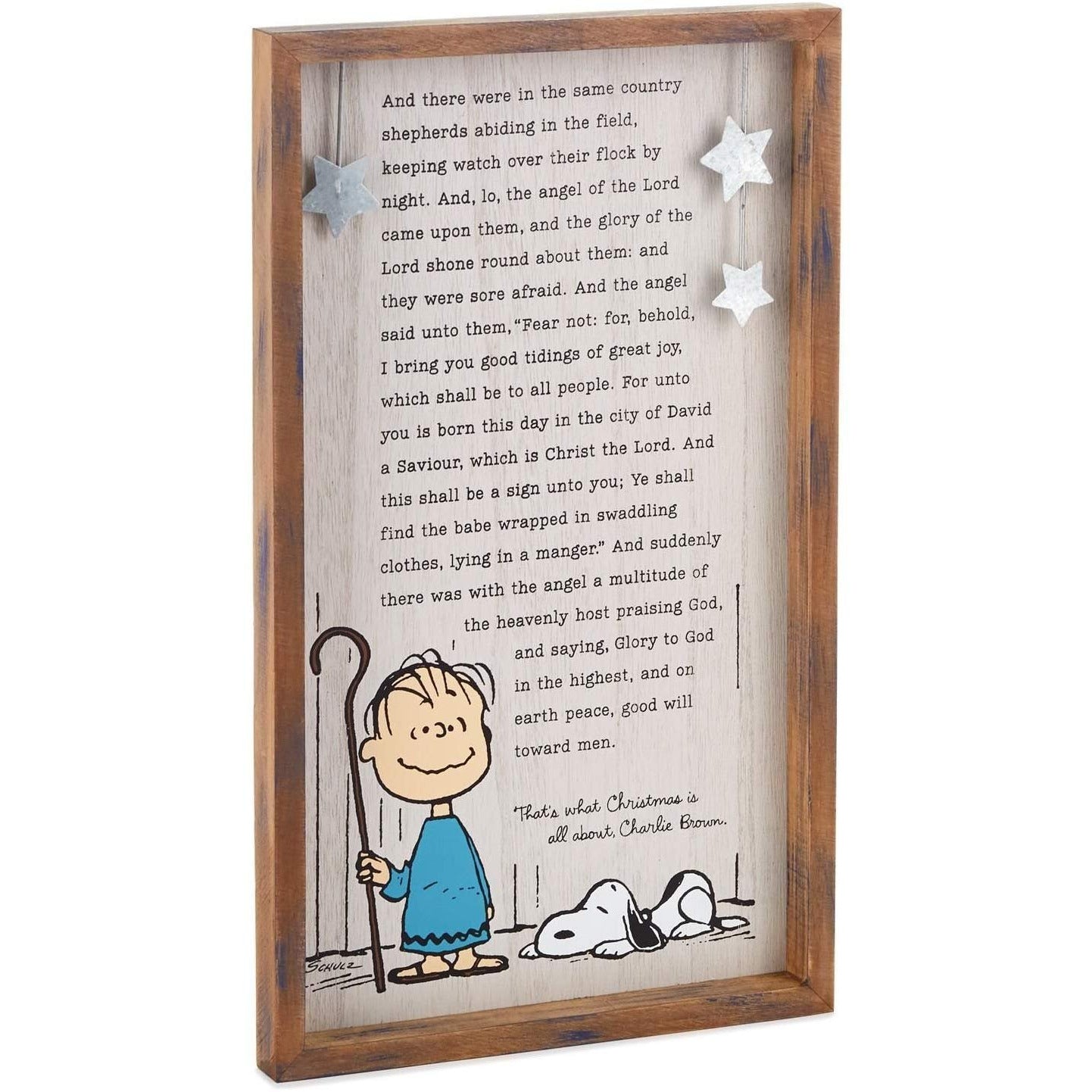 Hallmark Peanuts A Charlie Brown Christmas Linus' Speech Wood Sign Art Religious
