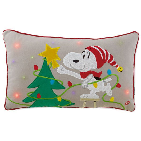 Hallmark Peanuts Snoopy Light - Up Christmas Pillow