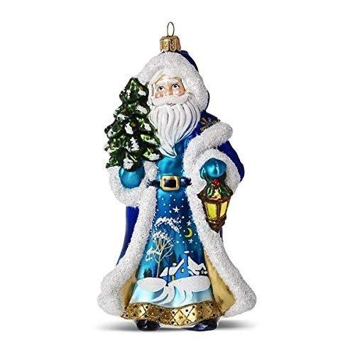 HMK Heritage Collection Ornament - Blue Snowflake Santa