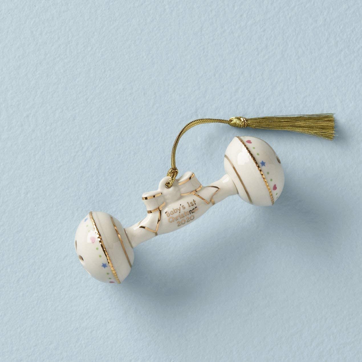 Lenox 2020 Baby's First Christmas Rattle Ornament, 0.25 LB, Ivory