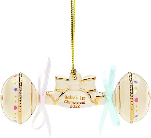 Lenox 2023 Baby's 1St Christmas Rattle Ornament