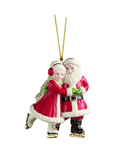Lenox Ice Skating Santa and Mrs. Claus Ornament