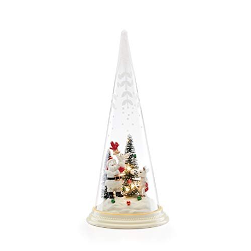 Lenox Merry & Magic Light - Up Santa & Friends Glass Cone, 1.35 LB, Multi