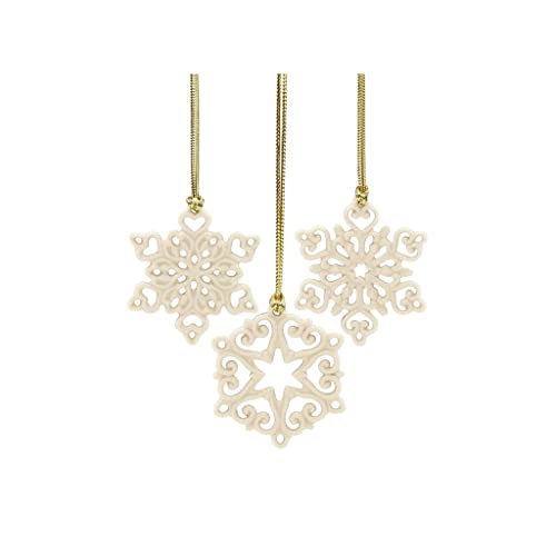 Lenox Mini Snowflake 3 - Piece Ornament Set, 0.10 LB, Ivory