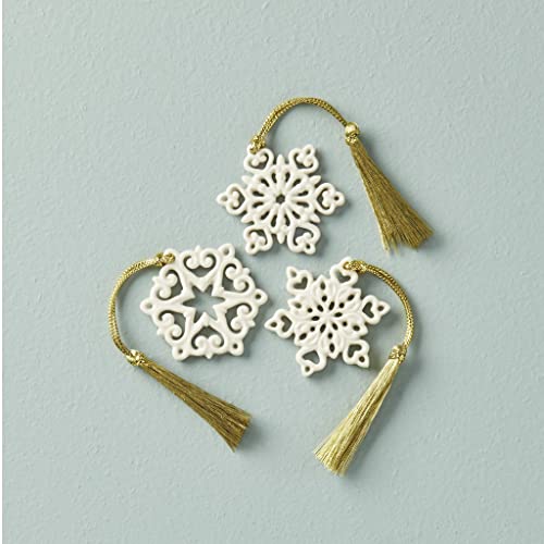 Lenox Mini Snowflake 3 - Piece Ornament Set, 0.10 LB, Ivory
