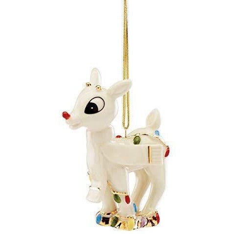 Lenox Rudolph's Christmas Glow Ornament, 0.30 LB, Ivory