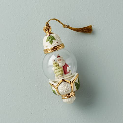Lenox Santa Globe Ornament, 0.25, Ivory