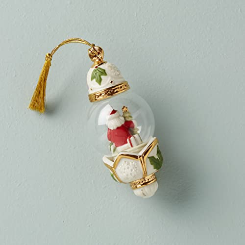 Lenox Santa Globe Ornament, 0.25, Ivory