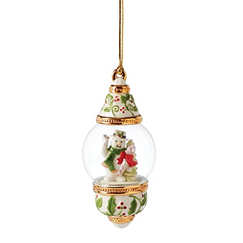 Lenox Snowman Globe Ornament, 0.25, Ivory