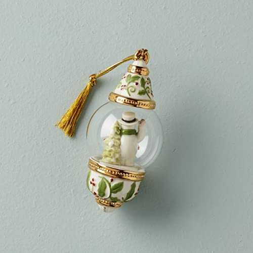 Lenox Snowman Globe Ornament, 0.25, Ivory