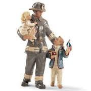 Lenox "The Guardian" Firefigher Saving Two Children Figurine