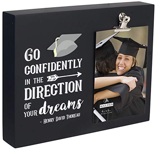 Malden Go Confidently Graduation Photo Clip Picture Frame, 10?ǥ (W) x 8?ǣ (H) x 2?ǥ (D), Black