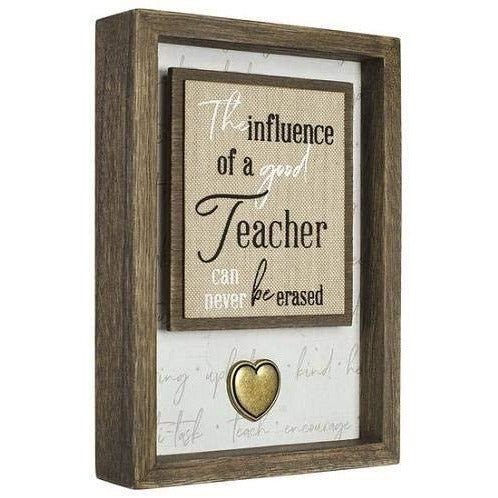 Malden International Designs Influence Good Teacher Wall Sign, White