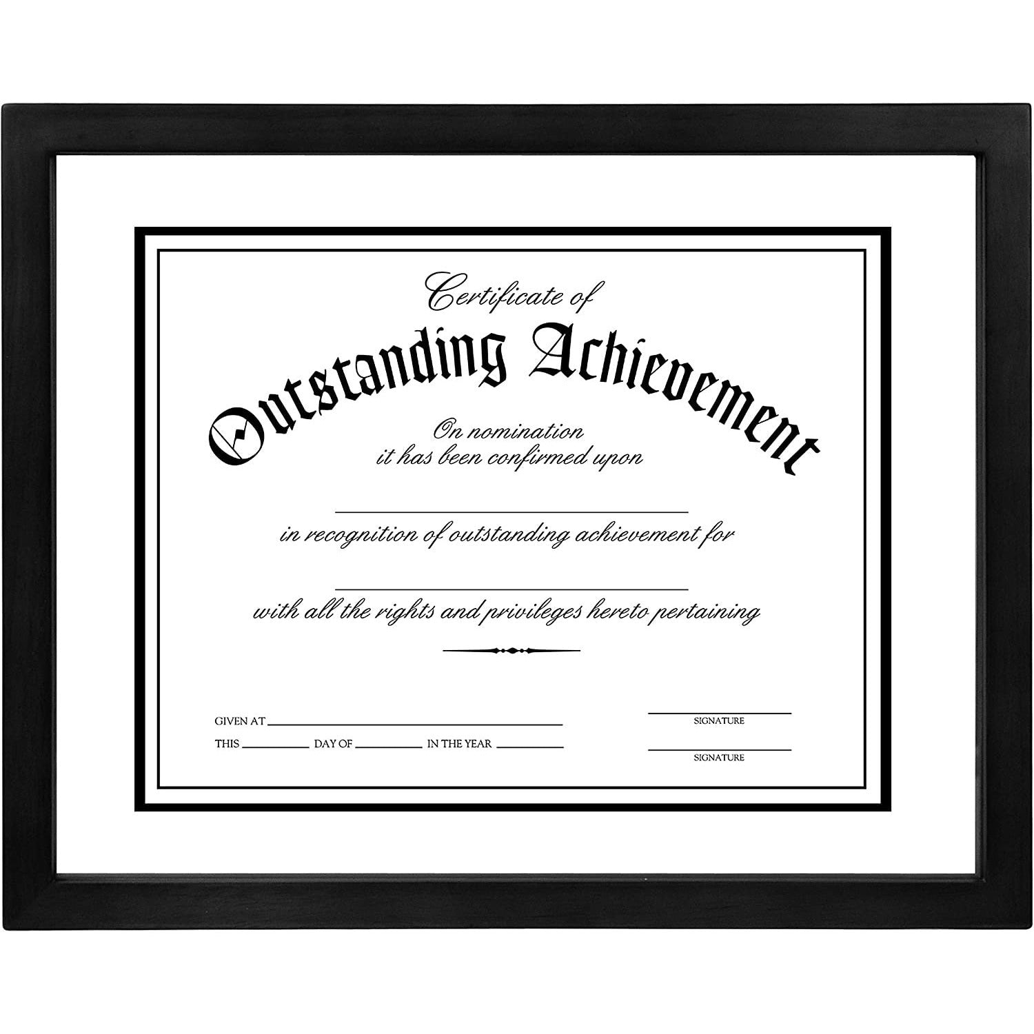 Malden International Designs Wood Floater Document Frame, 8.5x11/11x14, Black