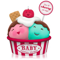 Hallmark Keepsake Ornament: New Parents' Baby Makes Three Ice Cream With Cherry on Top