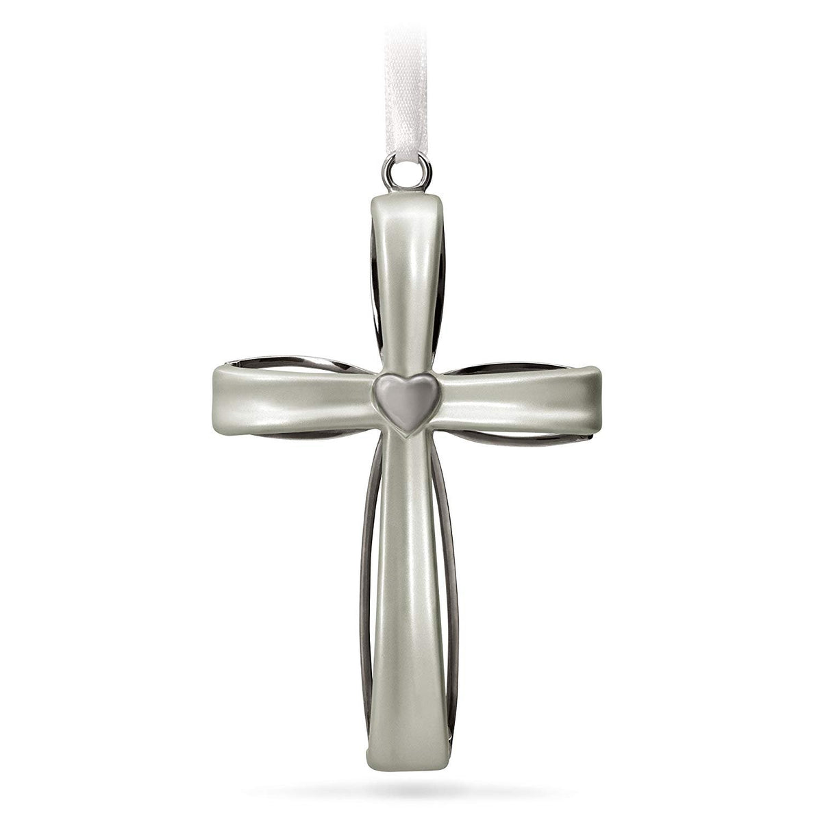 Hallmark Keepsake Christmas Ornament 2018 Year Dated Sacred Heart Cross Metal Ornament