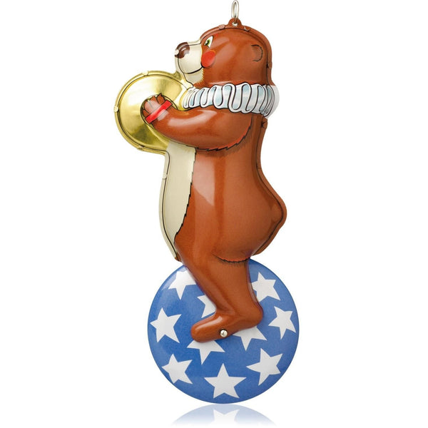 1 X Big-Top Bear 1st In The Tin Toys Series - 2014 Hallmark Keepsake Ornament