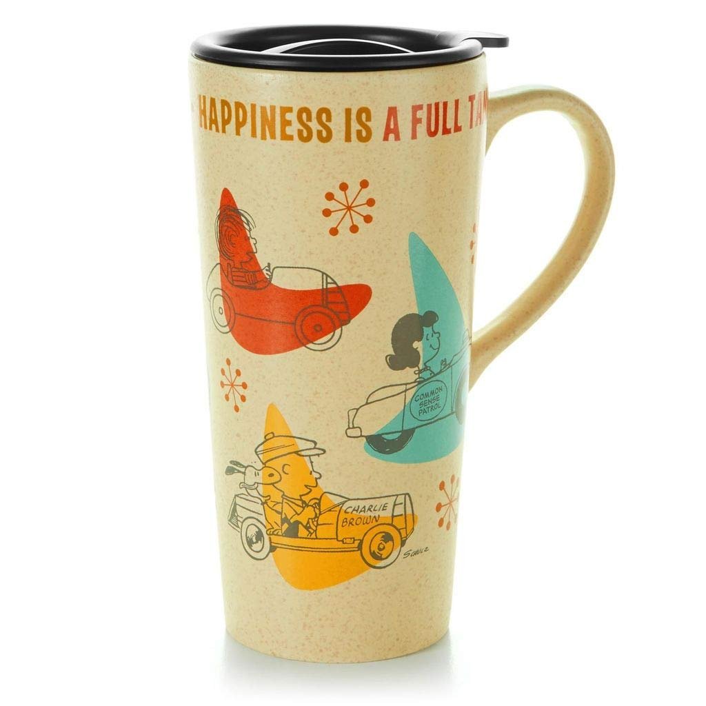 Hallmark Paj1117 Peanuts Travel Mug - Happiness Is a Full Tank