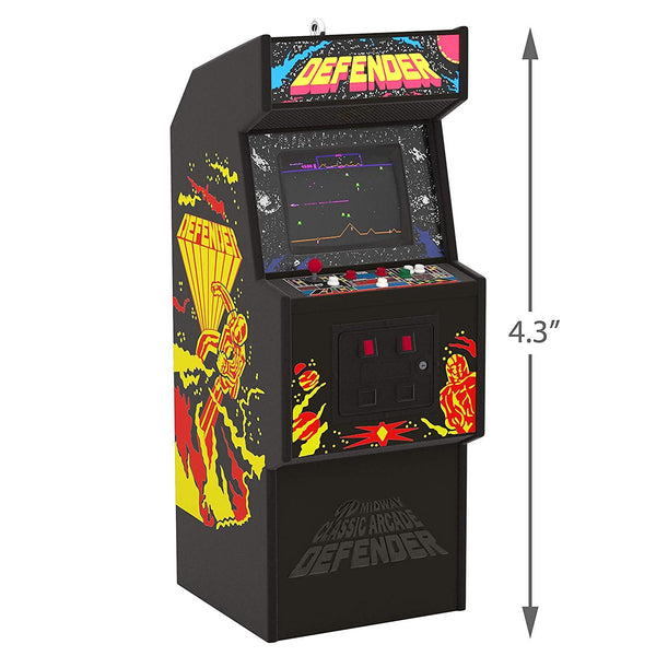 Hallmark Keepsake Christmas Ornament 2019 Year Dated Defender Arcade Game with Light and Sound,