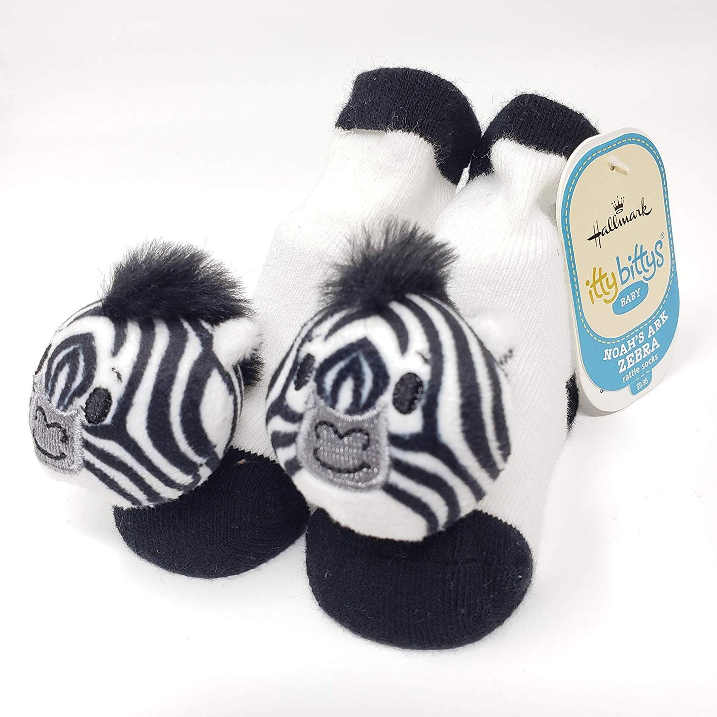 Hallmark itty bittys Noah's Ark Zebra Rattle Socks