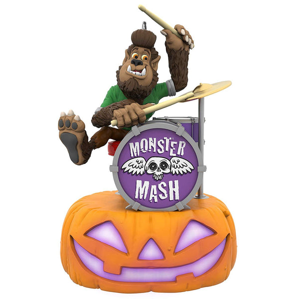 Hallmark Keepsake Halloween Ornament 2019 Monster Mash Collection Wolfgang on Drums,