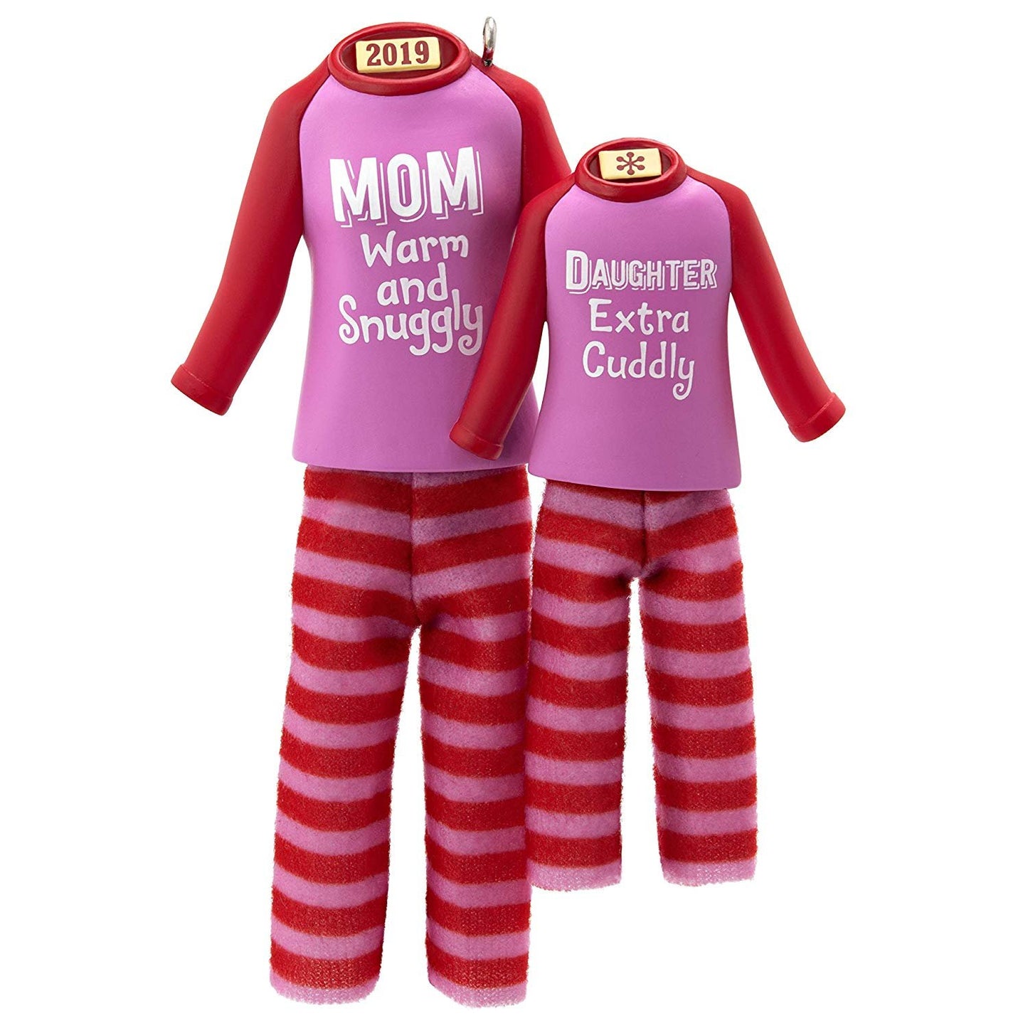 Hallmark Keepsake Ornament 2019 Year Dated Mom and Daughter Matching Christmas Pajamas, Fabric,