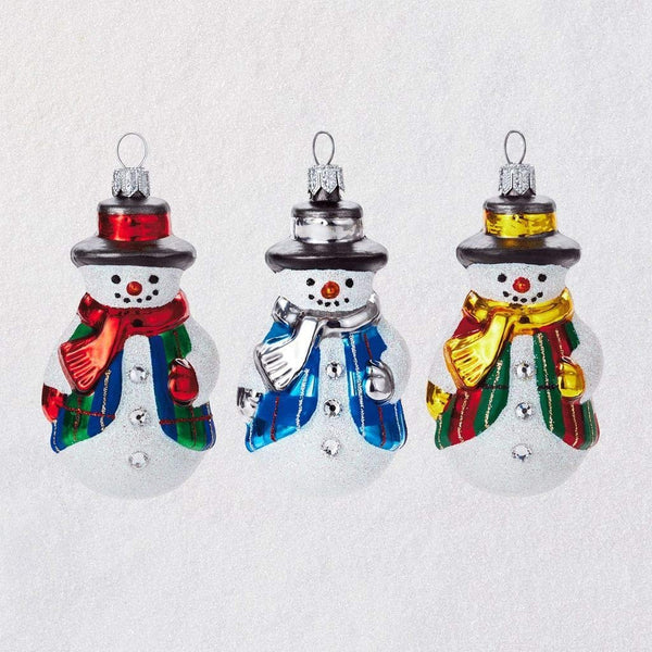 HMK 2019 Festive Snowmen Blown Glass Ornaments