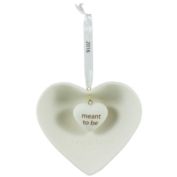 Hallmark Keepsake 2016 Forever Family Porcelain Heart Adoption Ornament