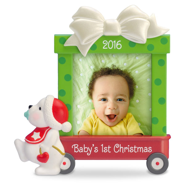 Hallmark Keepsake Baby's First 2016 "Beary Cute" Dated Picture Frame Holiday Ornament