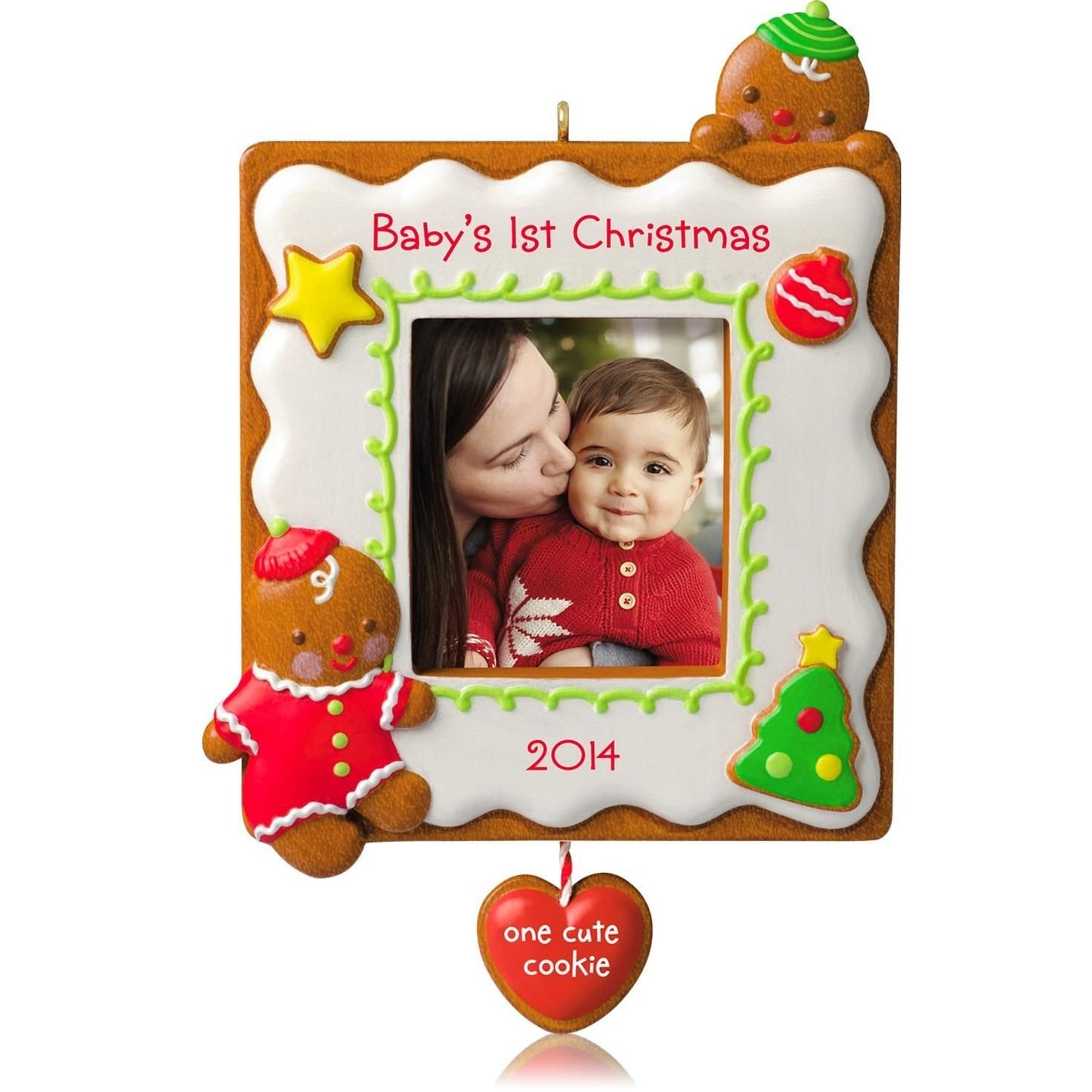 Hallmark 2014 Baby's 1st Christmas One Cute Cookie Photo Holder Ornament