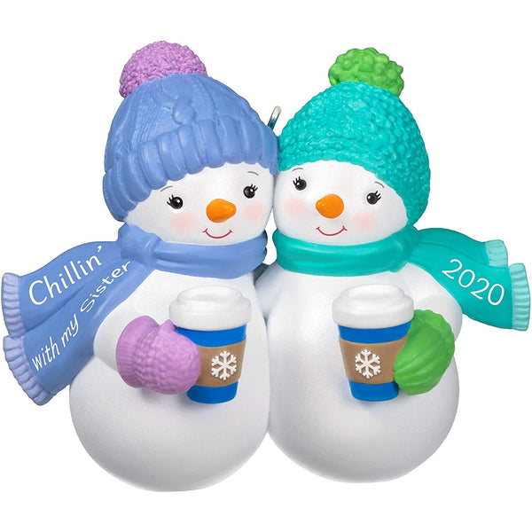 Hallmark Keepsake Christmas Ornament 2020 Year-Dated, Chillin' With My Sister Snowmen