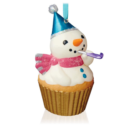 New Year's Snowman Keepsake Cupcake Ornament 2015 Hallmark