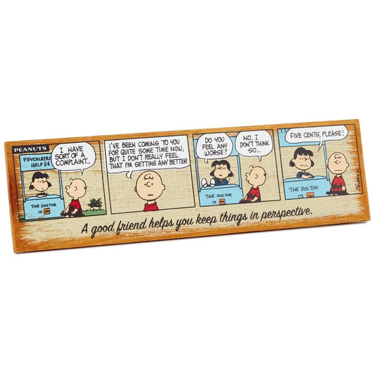 Peanuts Good Friend Rustic Wood Wall Art