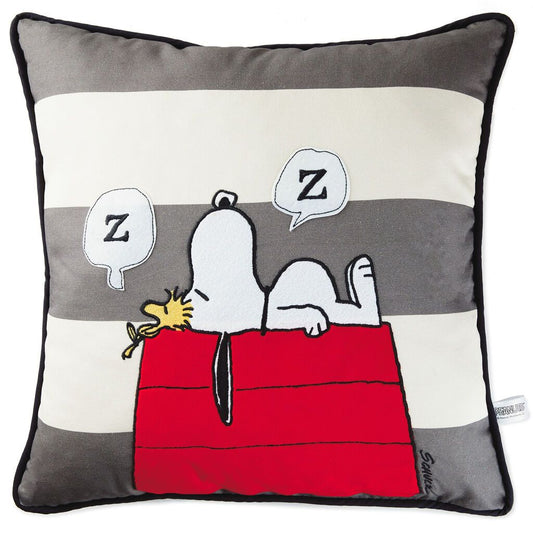 Peanuts Snoopy Sleeping on Doghouse Throw Pillow 20x20