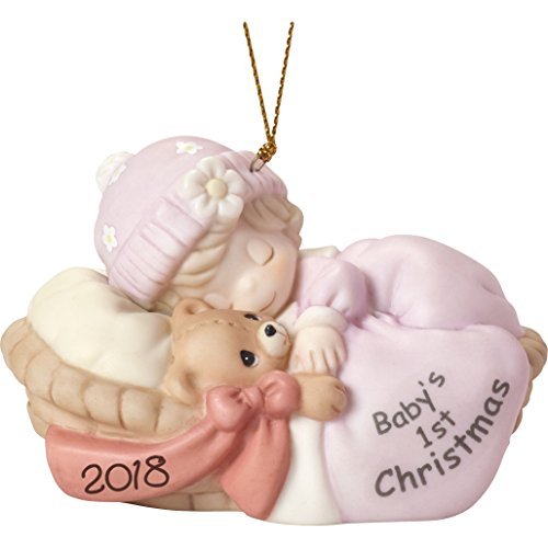 Precious Moments" First Christmas 2018" Baby Girl Ornament,