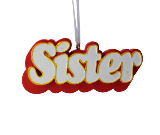 Sister Word Art Tree Trimmer Ornament