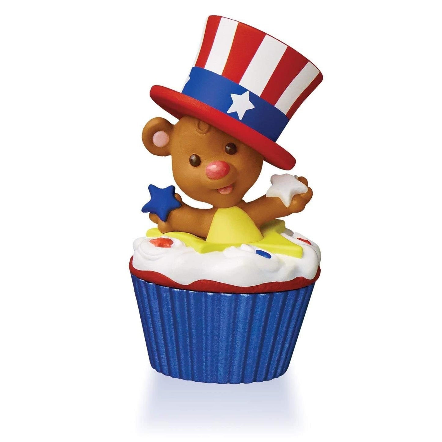 Star - Spangled Bear Keepsake Cupcake Ornament 2016 Hallmark