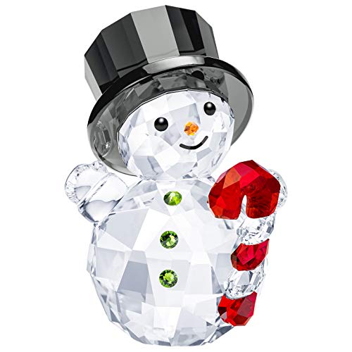 SWAROVSKI Authentic Merry and Festive Joyful Figurines Snowman with Candy Cane