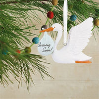 Arriving Soon Stork Pregnancy Tree Trimmer Ornament