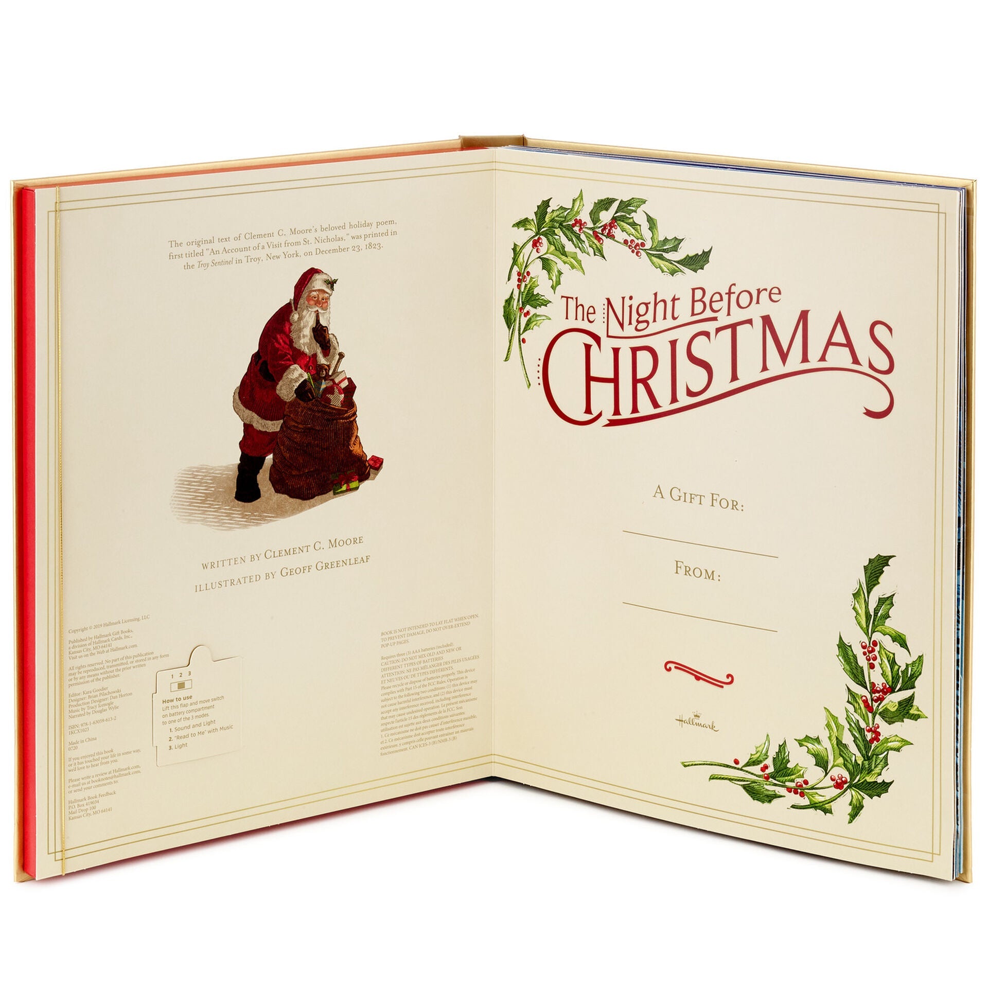 The Night Before Christmas Pop - Up Book With Light and Sound