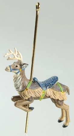 Prancing Reindeer, Carousel Ride #3, 2006 Hallmark Keepsake Ornament