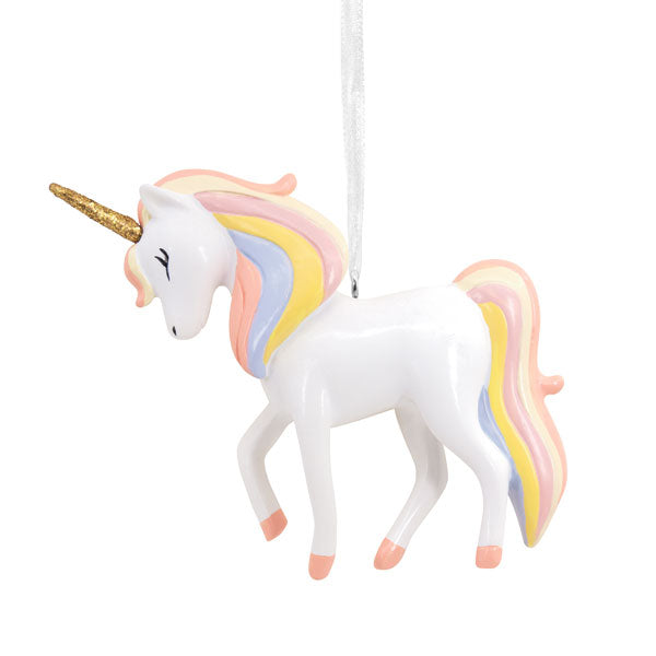 Unicorn with Striped Mane Tree Trimmer Ornament